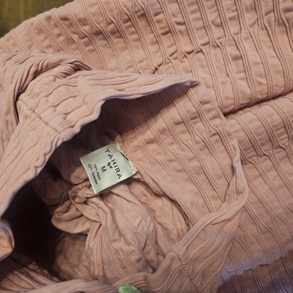 Tahira By Kb Textured Pink Leggings - Picture 3 of 3